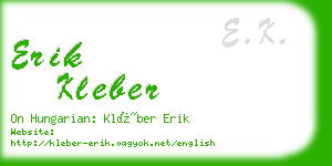 erik kleber business card